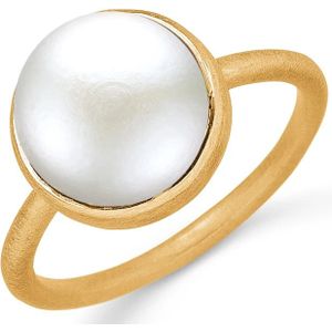 Frk. Lisberg, Accessoires, Dames, Geel, 50 MM, Celia Zoetwaterparel Ring