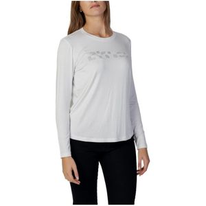 Blauer, Wit Langemouw Ronde Hals Dames T-shirt Wit, Dames, Maat:XS/S