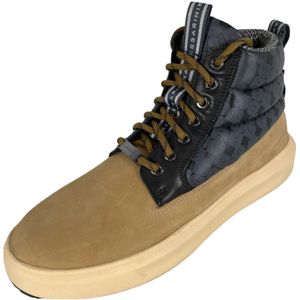 Baldessarini, Schoenen, Heren, Beige, 43 EU, Nylon, Heren High Top Sneaker met Nubuck/Nylon en Stiksels - Beige