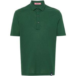 Drumohr, Tops, Heren, Groen, M, Katoen, Groene Polo Shirt