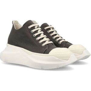 Rick Owens, Schoenen, Heren, Grijs, 43 EU, Leer, Grijze Sneakers Leer Veters Rubber Zool