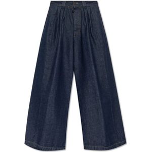 Maison Margiela, Jeans, Dames, Blauw, 2Xs, Wijde pijp jeans