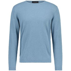 Roberto Collina, Fijngebreide Pullover Regular-Fit Italië Blauw, Heren, Maat:3XL