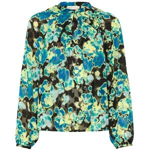 InWear, Blouses & Shirts, Dames, Veelkleurig, 3Xl, Polyester, Groene Zwierige Bloemenblouse