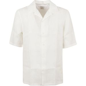 Brunello Cucinelli, Overhemden, Heren, Wit, S, Linnen, Camicia Overhemden Collectie