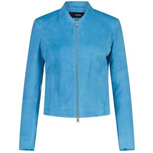 Arma, Jassen, Dames, Blauw, S, Leer, Leather Jassen