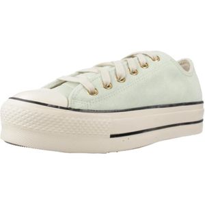 Converse, Schoenen, Dames, Groen, 39 EU, Verhoogde Canvas Sneakers