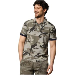 Mason's, Tops, Heren, Veelkleurig, XL, Camouflage Print Heren Polo Shirt