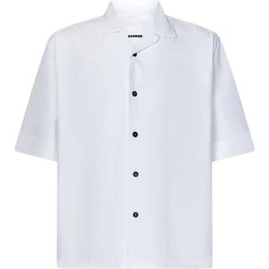 Jil Sander, Overhemden, Heren, Wit, M, Katoen, Short Sleeve Shirts