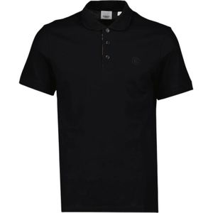 Burberry, Tops, Heren, Zwart, S, Katoen, Klassieke Logo Polo Shirt