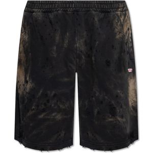 Diesel, Korte broeken, Heren, Zwart, M, Katoen, P-Crown-N2 katoenen shorts