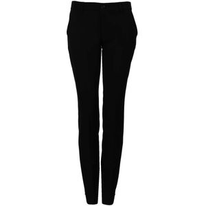 Liu Jo, Broeken, Dames, Zwart, L, Polyester, Aansluitende Skinny Broek met Rits en Knoop