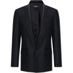 Dsquared2, Jassen, Heren, Zwart, L, Wol, Wol en Zijden Blazer