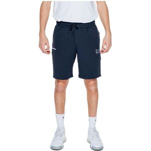 Emporio Armani Ea7, Korte broeken, Heren, Blauw, L, Katoen, Heren Bermuda Shorts Lente/Zomer Collectie