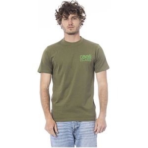 Cavalli Class, Tops, Heren, Groen, 2Xl, Katoen, Groene Logo Katoenen T-shirt Mannen