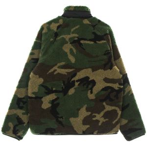 Carhartt Wip, Sport, Heren, Groen, M, Polyester, Sherpa Fleece Jas Camo Laurel/Zwart