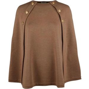 Stenströms, Mary Gebreide Poncho Beige, Dames, Maat:L