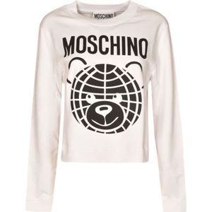 Moschino, Sweatshirts & Hoodies, Dames, Wit, M, Damesmode Sweatshirts