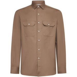 Brunello Cucinelli, Overhemden, Heren, Bruin, XL, Bruine Overhemd Collectie