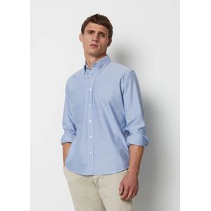 Marc O'Polo, Overhemden, Heren, Blauw, M, Katoen, Gewone shirt