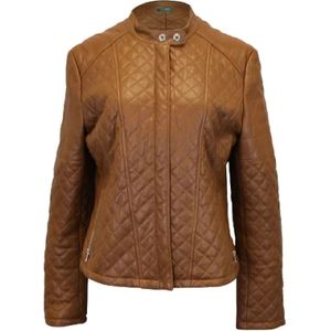 Ralph Lauren Pre-owned, Pre-owned, Dames, Bruin, L, Leer, Pre-owned Leather outerwear