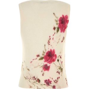 Blumarine, Tops, Dames, Veelkleurig, S, Wol, Gedrukte Wollen Vest