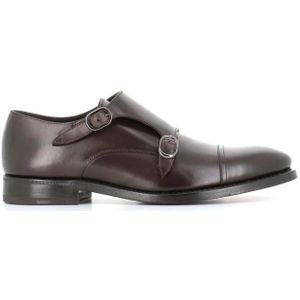 Henderson, Schoenen, Heren, Bruin, 41 1/2 EU, Leer, Bruine platte schoenen met dubbele gesp