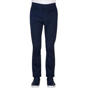 Hugo Boss, Broeken, Heren, Blauw, W30, Katoen, Blauwe Slim Fit Katoenen Broek