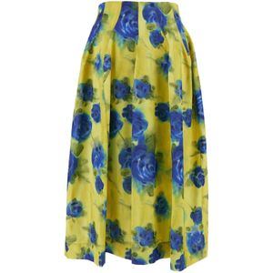 Marni, Contrasterende Idyll Print Midi Rok Veelkleurig, Dames, Maat:S