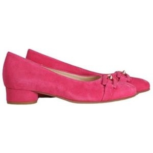 Hassia, Schoenen, Dames, Roze, 39 EU, Leer, Fuchsia Pumps met Vierkante Neus en Gesp Detail