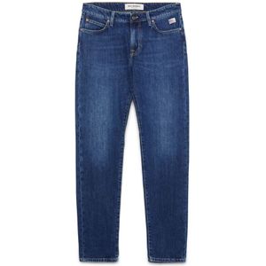 Roy Roger's, Jeans, Heren, Blauw, W34, Denim, Stone Washed Slim-Fit Denim Jeans