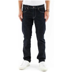 Pepe Jeans, Jeans, Heren, Blauw, W33 L34, Denim, Klassieke Straight Fit Jeans