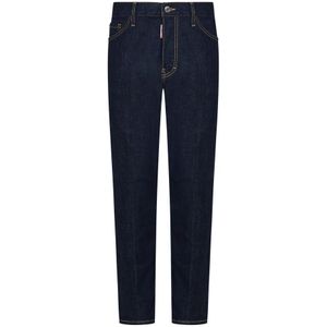 Dsquared2, Jeans, Heren, Blauw, M, Katoen, Blauwe Slim Fit Jeans Simply Washed