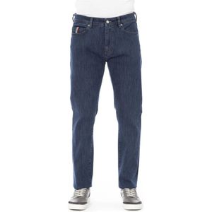 Baldinini, Jeans, Heren, Blauw, W40, Katoen, Blauwe Katoenen Slim-Fit Jeans