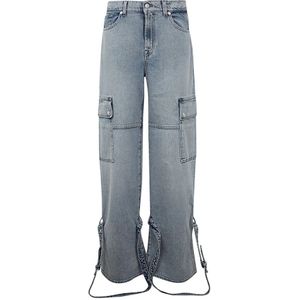 7 For All Mankind, Arctic Cargo Riem Broek Blauw, Dames, Maat:W27