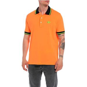 Replay, Tops, Heren, Oranje, L, Fantasy Motor Polo Shirt
