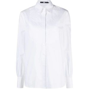 Karl Lagerfeld, Blouses & Shirts, Dames, Wit, S, Katoen, Long Sleeve Tops