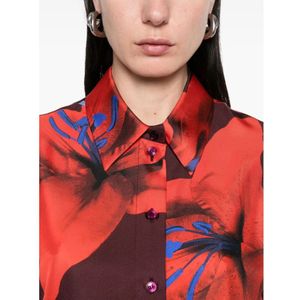 Alexander McQueen, Blouses & Shirts, Dames, Veelkleurig, S, Bordeaux Damesoverhemden