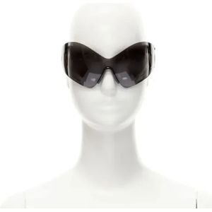 Balenciaga Vintage, Pre-owned, Dames, Zwart, ONE Size, Tweed, Pre-owned Plastic sunglasses