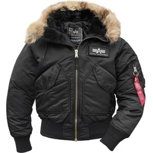 Alpha Industries, Jassen, Heren, Zwart, S, Nylon, 45p jasje met capuchon