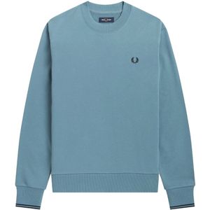 Fred Perry, Sweatshirts & Hoodies, Heren, Blauw, S, Asblauwe Crewneck Sweater
