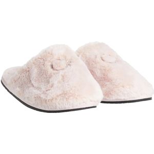 Calvin Klein, Schoenen, Dames, Roze, 36 EU, Polyester, Roze Bont Slipper Mule Sandalen