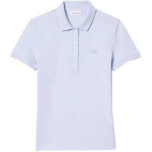 Lacoste, Stretch katoenen poloshirts Blauw, Dames, Maat:S