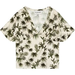 Munthe, Blouses & Shirts, Dames, Veelkleurig, L, Olijfprint korte mouwen blouse