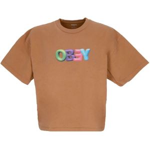 Obey, Tops, Dames, Bruin, M, T-Shirts