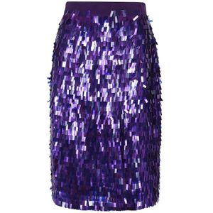 Pinko, Rokken, Dames, Paars, 3Xs, Pailletten, Paillet Midi Rok