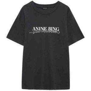 Anine Bing, Tops, Dames, Zwart, M, Katoen, T-Shirts