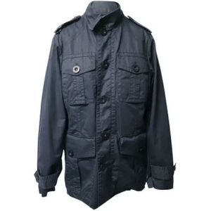 Burberry Vintage, Pre-owned, Dames, Blauw, S, Tweed, Tweedehands jas