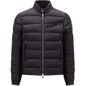 Moncler, Jassen, Heren, Zwart, S, Polyester, Authie Donsjas