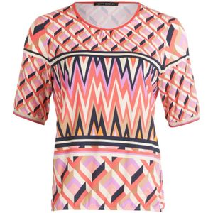 Betty Barclay, Blouses & Shirts, Dames, Veelkleurig, 4Xl, Grafisch Printshirt met Glitterstenen